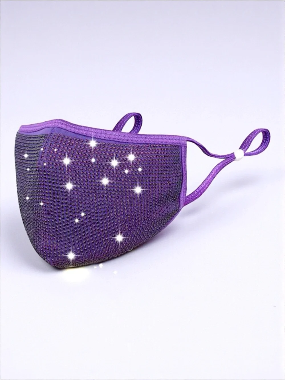 Purple Rhinestone Face Mask NWT Sealed | Crystal Glam Reusable Sparkly Mask